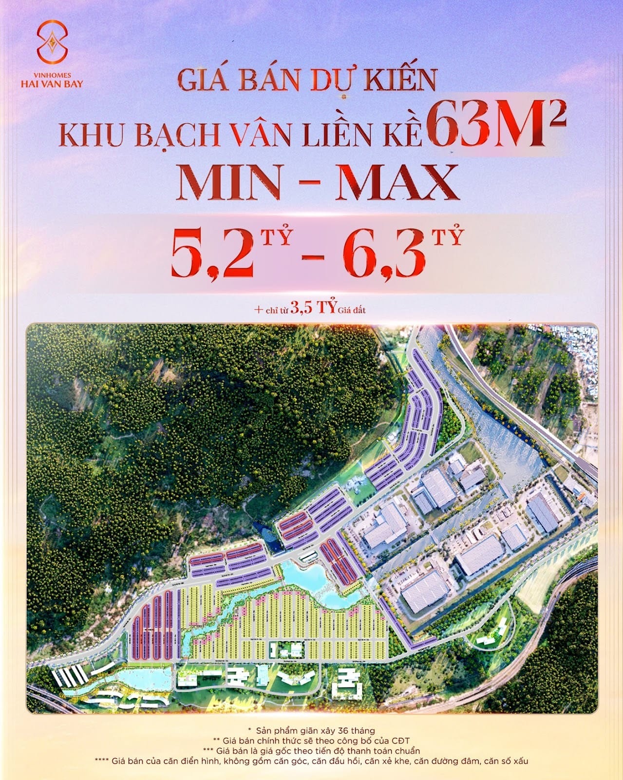 Bảng Giá Dự Kiến Khu Bạch Vân Vinhomes Hải Vân Bay Chỉ Từ 5,2 Tỷ