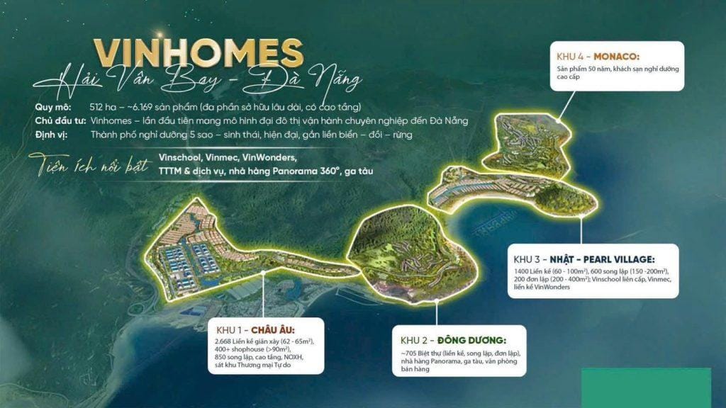 Vinhomes hải vân bay đà nẵng phong cách từng phân khu